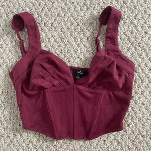 Lulu’s Faux Suede Bustier Top